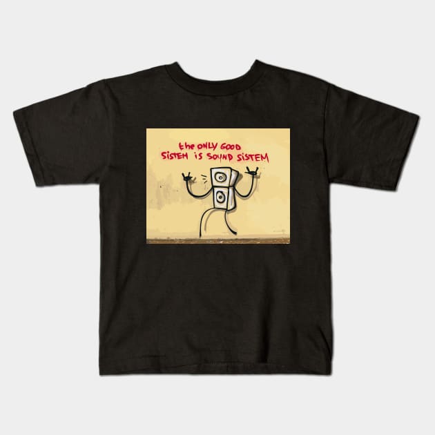 Sound System Kids T-Shirt by Kingrocker Clothing
